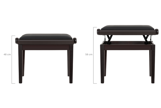 Classic Cantabile Pianobank Modell A Rosenholz Matt  - Retoure (Zustand: sehr gut) image 2