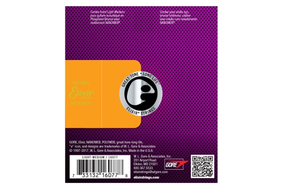 Elixir 16077 Cordes Acoustiques Bronze Au Phosphore Nanoweb Light/Medium image 2