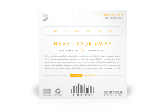 D'Addario XS 80/20 Bronze Coated 12-56 Light Top/Medium Bottom image 2