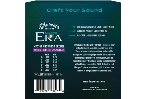 Martin MP535T Era Premium 11-52 Snaren Costum Light image 2