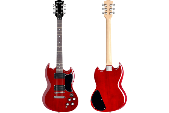 McGrey Rockit Guitare Électrique Double Cut Set Complet Cherry Red image 2