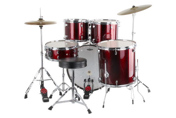XDrum Semi 20" Studio Drumstel Lipstick Red incl. School image 2