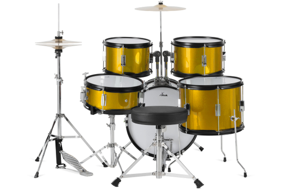 XDrum Junior Pro Kinder Drumset Sunset Gold Sparkle incl. School image 2
