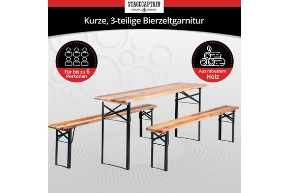 Stagecaptain Hirschgarten Set Tavolo E Panche Da Birreria Family Set image 2
