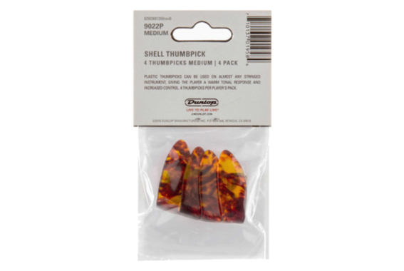 Dunlop 9022P Shell Plettro per Pollice Medium Confezione Da 4 image 2