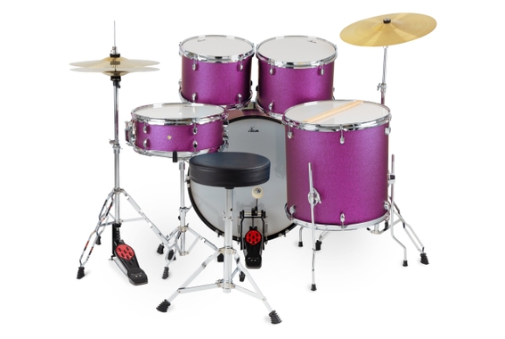 XDrum Semi 22" Standard Batterie Satin Purple Sparkle incl. École image 2