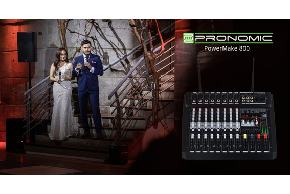 Pronomic Powermake 800 Powermixer met Draadloze Microfoons image 2