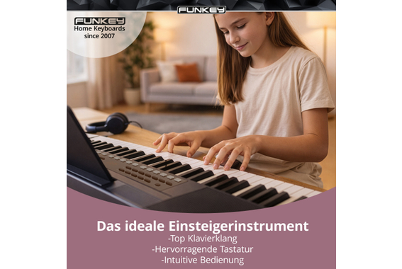 FunKey 61 MKII Keyboard Schwarz Schule Set image 2