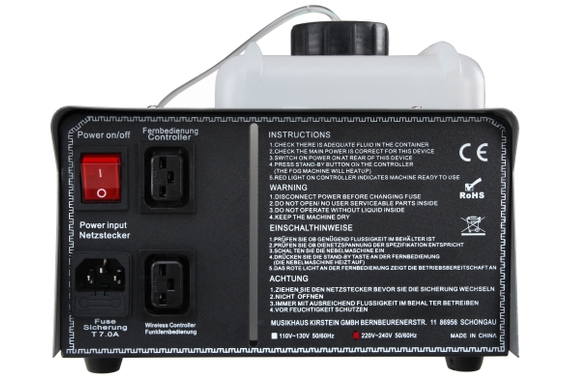 Showlite SN-1200 Nebelmaschine 1200W inkl. Fernbedienung  - Retoure (Zustand: gut) image 2