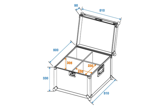 Roadinger Flightcase EP-64 4x PAR-64 Spot Kort image 2