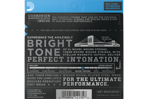 D'Addario EXL140 Light Top/Heavy Bottom 3x Set image 2
