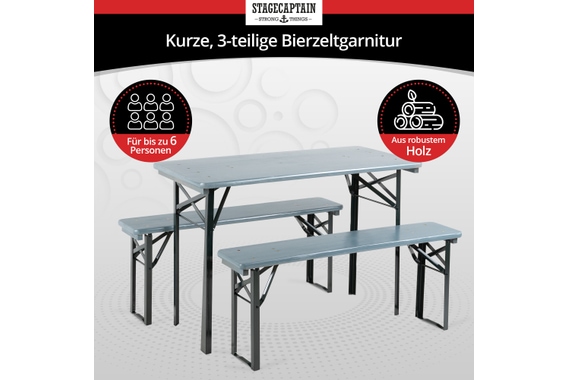 Stagecaptain Hirschgarten Set Tavolo Da Birreria Per Balcone 117 Cm Grigio 2x Set image 2