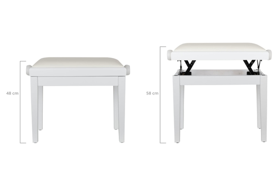 Classic Cantabile Panchina per Pianoforte Modello A Bianco Opaco image 2