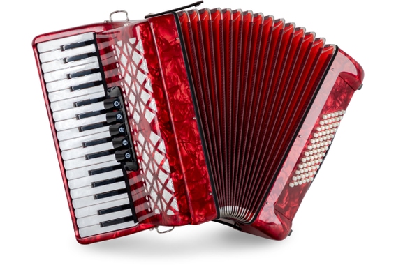 Classic Cantabile 72 Bass Accordeon "Secondo V" Set Rood image 2