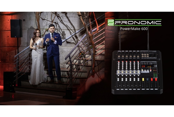 Pronomic Powermake 600 Powermixer met Draadloze Microfoons image 2