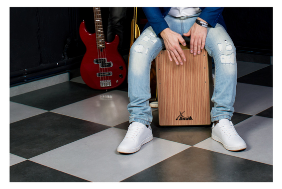 XDrum Cajon El Bajo Bass Port Walnut / Zebra incl. sac image 2
