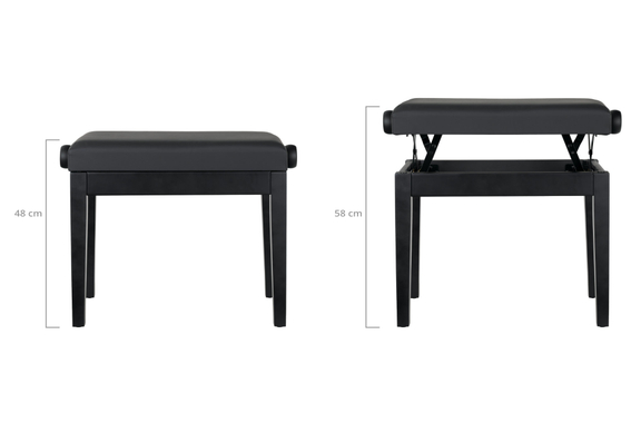 Classic Cantabile Pianobank Modell P Schwarz Matt  - Retoure (Zustand: sehr gut) image 2