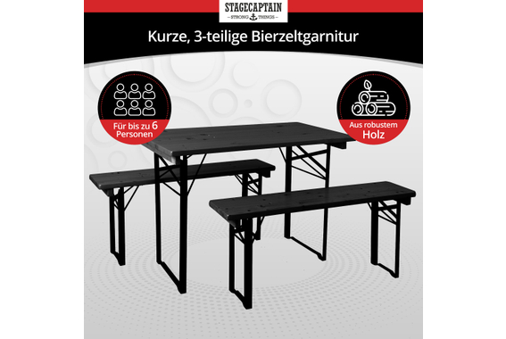 Stagecaptain Hirschgarten Bierzeltgarnitur für Balkon 110 cm Dunkelgrau  - Retoure (Zustand: akzeptabel) image 2