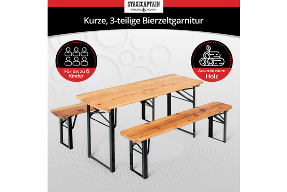 Stagecaptain BBK-110 Hirschgarten Set Tendone Da Festa Per Bambini 110 cm Naturale 2x image 2