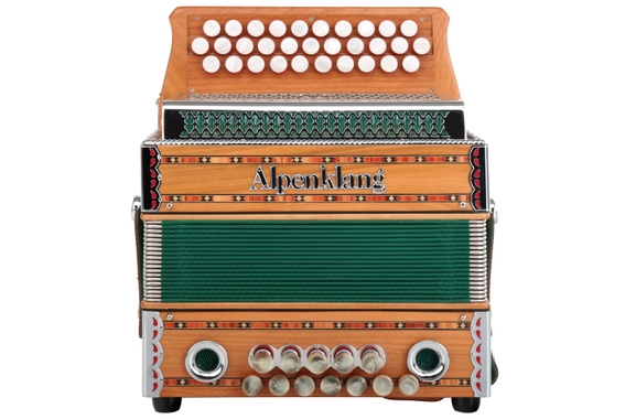 Alpenklang Harmonika "Mini" 3-rijig, G-C-F massief kersenhout image 2