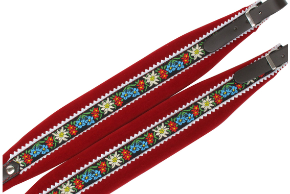 Sangles Alpenklang Pour Accordéons 4 Rangées Edelweiss/Rouge image 2