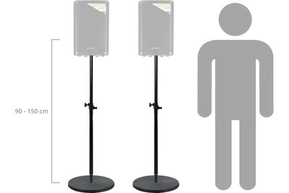 Trépied Haut-Parleur Pronomic 150cm avec Socle Rond Lot de 2 image 2