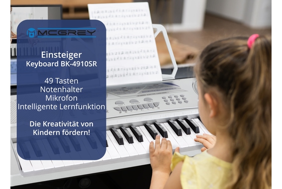 McGrey BK-4910SR Keyboard Met 49 Toetsen En Notenhouder Zilver image 2