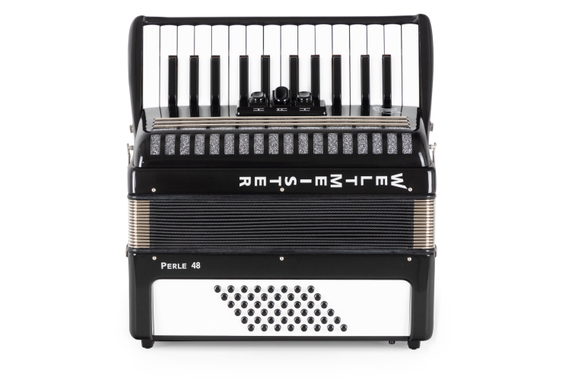 Weltmeister Perle 48  Bass Akkordeon 2-chörig Schwarz image 2