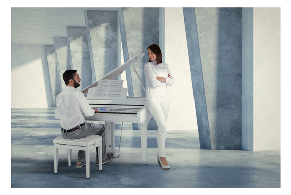 Classic Cantabile GP-A 810 Digitalflügel weiß Hochglanz Set image 2