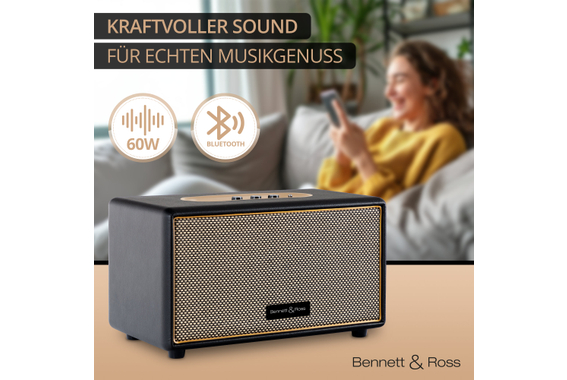 Bennett & Ross BB-860BK Blackmore Bluetooth Lautsprecher Schwarz  - Retoure (Verpackungsschaden) image 2