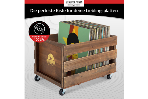 Stagecaptain SPKB-100 BN Schallplattenkiste "Emil" aus Bambus Braun  - Retoure (Zustand: sehr gut) image 2