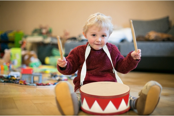 Classic Cantabile kindertrommel 8" wit-rood image 2