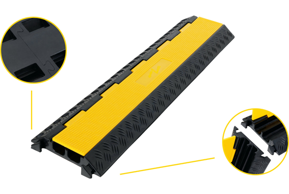 Pronomic Protector 2-100L V3 Puente para Cables 2-Cámara 100cm con Conexión en V 6x Set image 2