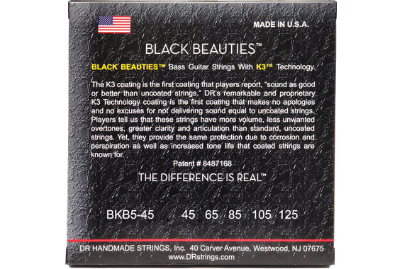 DR Strings Black Beauties Bass BKB5-45 Medium 45-125 image 2