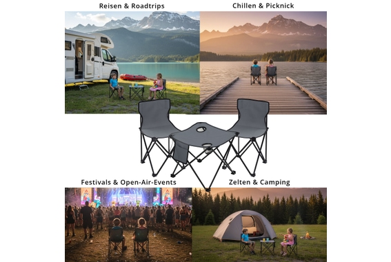 Stagecaptain CS-4547 GY Campingtisch-Set klein Grau image 2