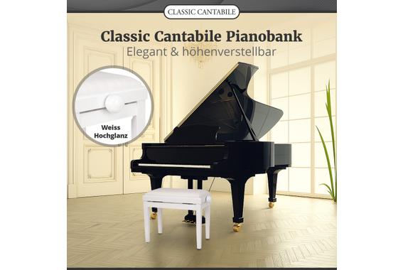 Classic Cantabile Pianobank Weiß Hochglanz  - Retoure (Zustand: gut) image 2