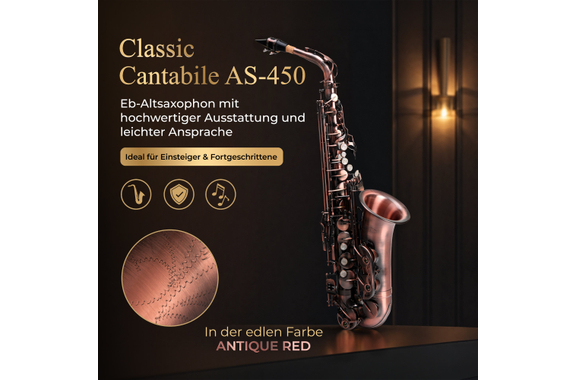 Classic Cantabile Winds AS-450 Sax Contralto Antique Red image 2