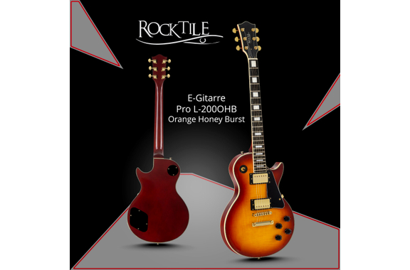 Rocktile Pro L-200OHB Guitare Électrique Orange Honey Burst Set avec Housse image 2