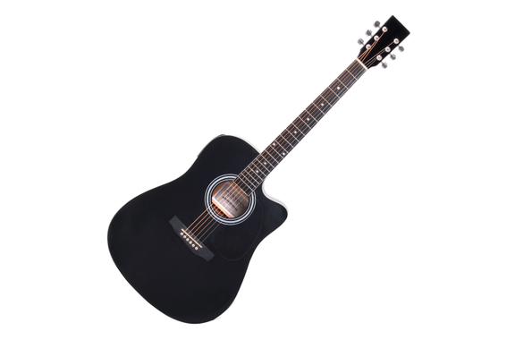 Classic Cantabile Acoustic Guitar with Pickup Starter Set incl. 5-Piece Accessory Set Black image 2