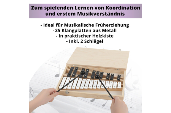 Classic Cantabile GSH-25 Glockenspiel Con Caja De Madera Cromático image 2
