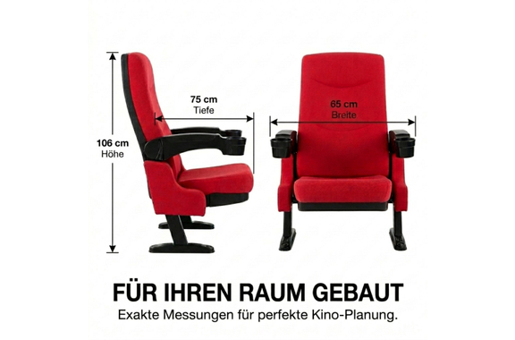 Fauteuil de cinéma Stagecaptain CS-600R Movieking, rouge image 2