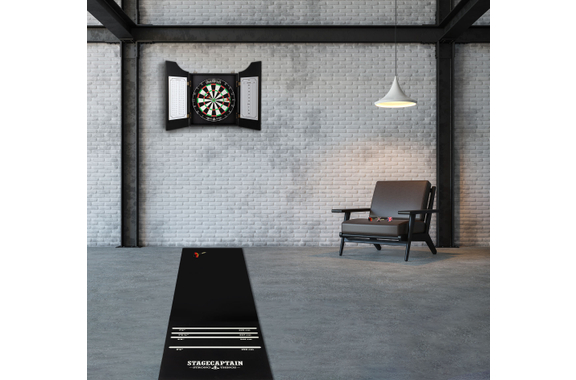 Stagecaptain DBC-1775 BK BullsEye Dartboard in Pub Dart Cabinet Set image 2