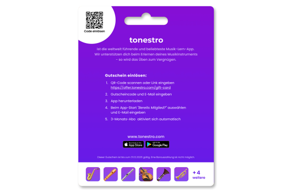 tonestro Guthaben-Karte 3 Monate image 2