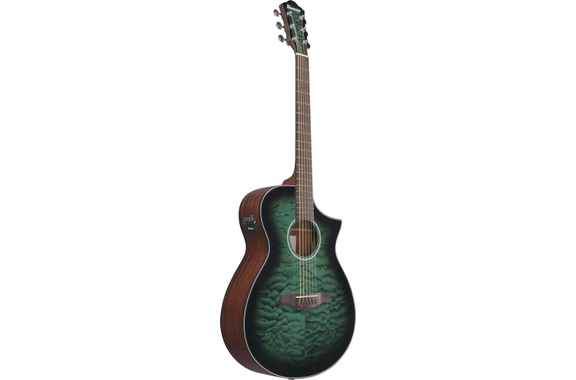 Ibanez AEWC16QA-TEH Westerngitaar Transparant Emerlad Burst Top Nat High Gloss image 2