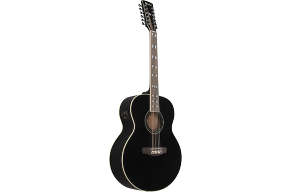 Ibanez AJ7012M1E-BK 12-String Guitare Folk Black High Gloss image 2