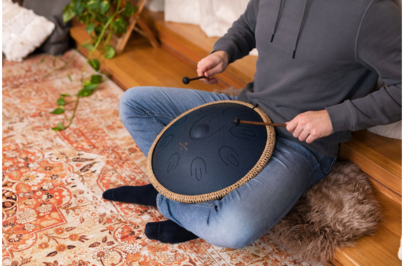 Meinl Sonic Energy Octave Steel Tongue Drum Navy Blue D Amara image 2