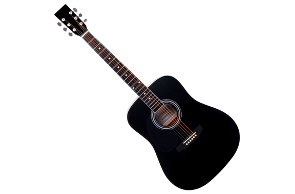 Classic Cantabile Westerngitarre für Linkshänder Starter-SET inkl. 5-teiligem Zubehörset schwarz image 2