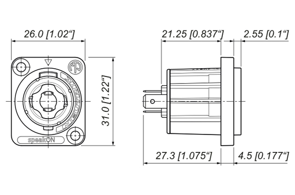 Neutrik NL4MPXX Einbau-Speakonbuchse 4-pol image 2