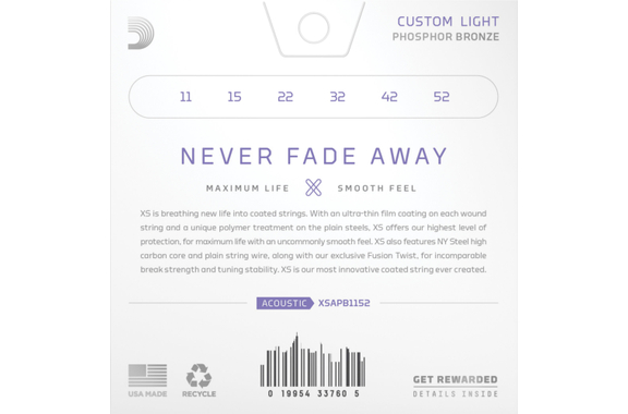 D'Addario XS Phosphor Bronze 11-52 Custom Light image 2