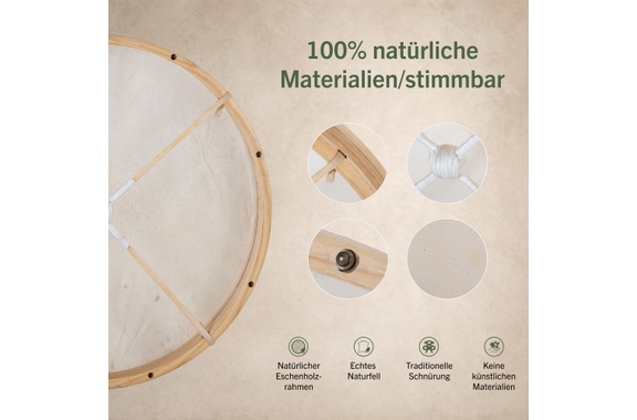 Classic Cantabile FD-18 Tambour-Cadre Ethnic Accordable 18" image 2